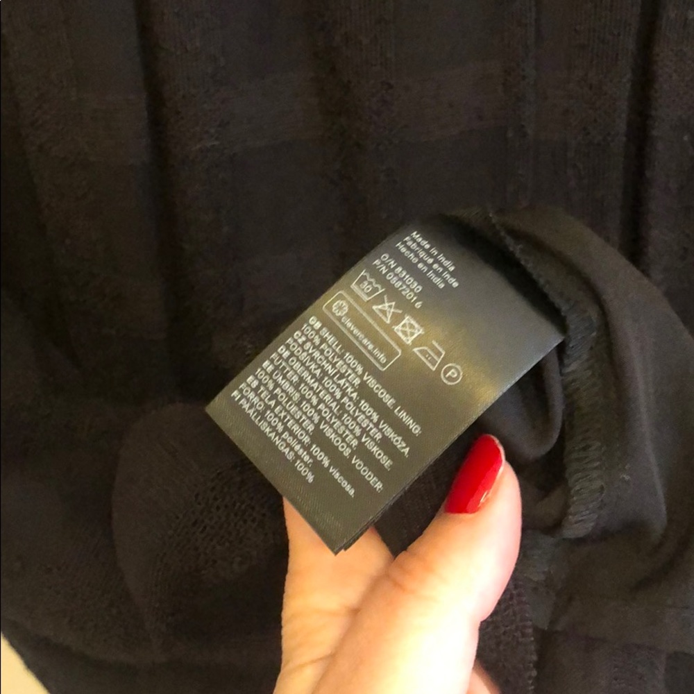 H&M RUFFLE CHECK SHEER BLACK BABYDOLL DRESS - Picture 8 of 8